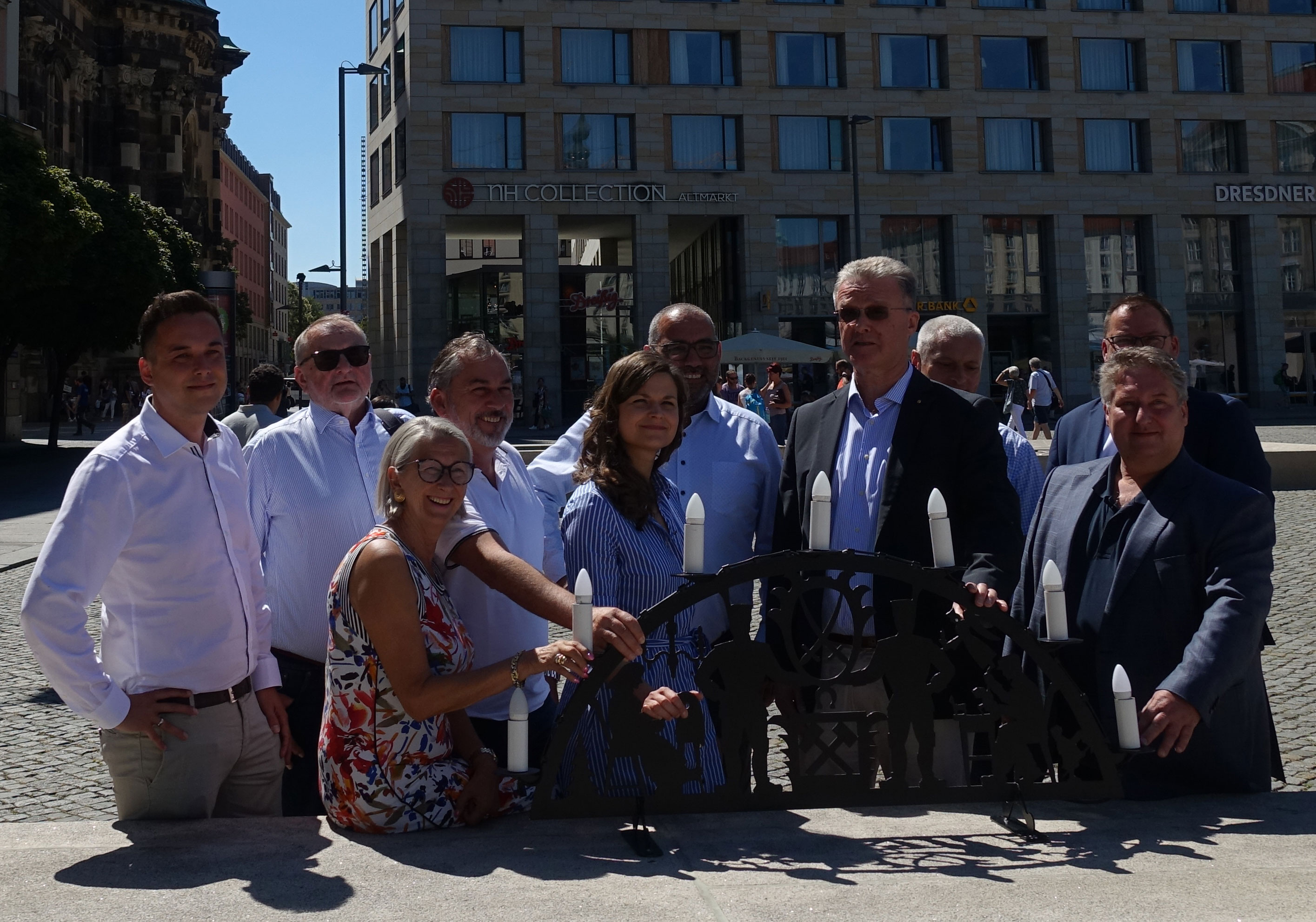 Stadtrat Robert Malorny, Dieter Uhlmann, Susann Müller-Milano, Heiko Meyer (r.) und Markus Harich, Friederike Wachtel, Johannes Lohmeyer, Marc Arendt, Mike Borowsky, Axel Klein