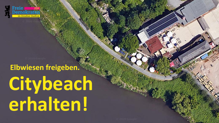 Elbwiesen freigeben. Citybeach erhalten!